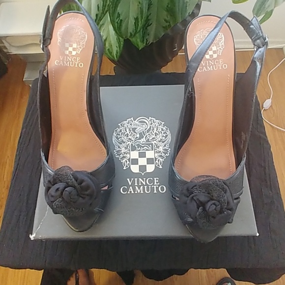 Vince Camuto Black Straw Fabric 👡 - Picture 7 of 8